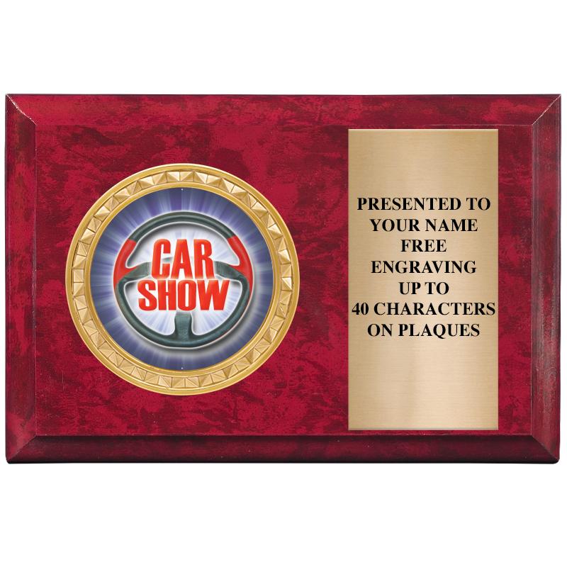 6" X 4" RED MBL INSERT PLQ