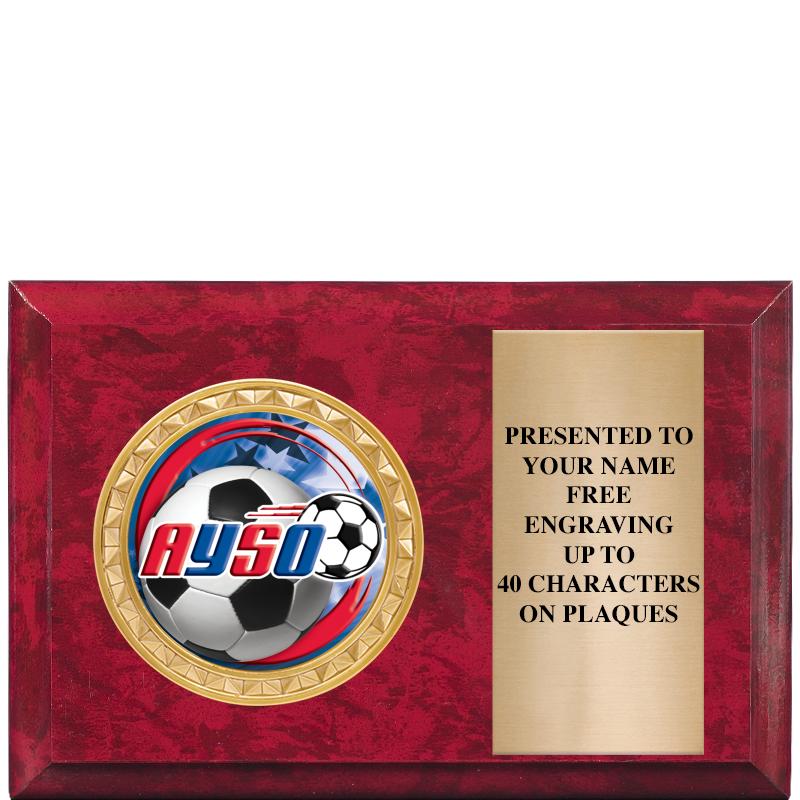 6" X 4" RED MBL INSERT PLQ