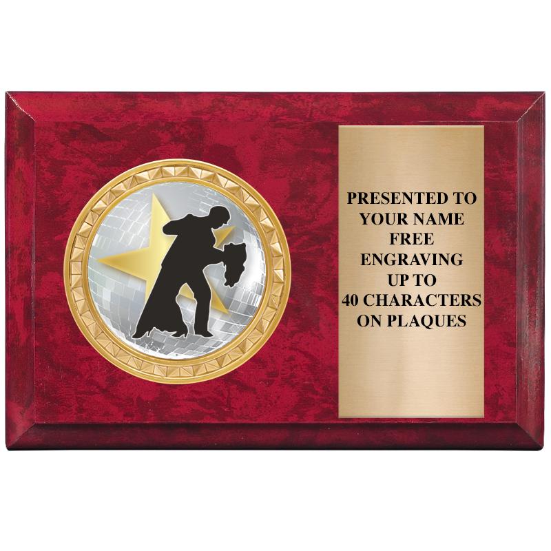 6" X 4" RED MBL INSERT PLQ