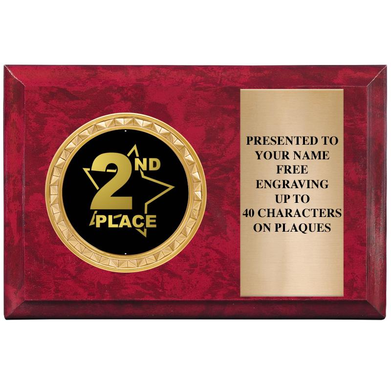 6" X 4" RED MBL INSERT PLQ