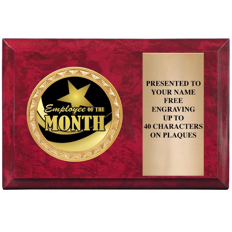 6" X 4" RED MBL INSERT PLQ