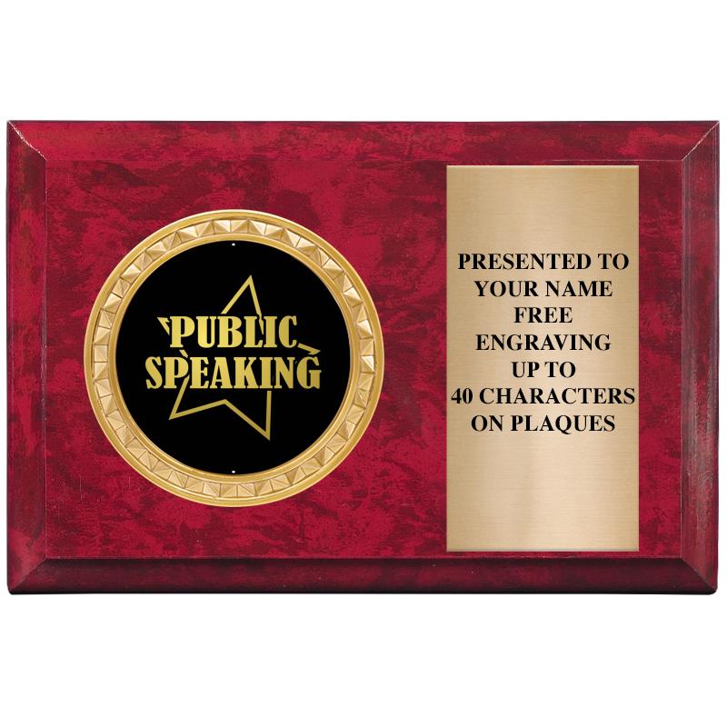 6" X 4" RED MBL INSERT PLQ