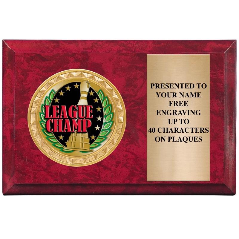 6" X 4" RED MBL INSERT PLQ