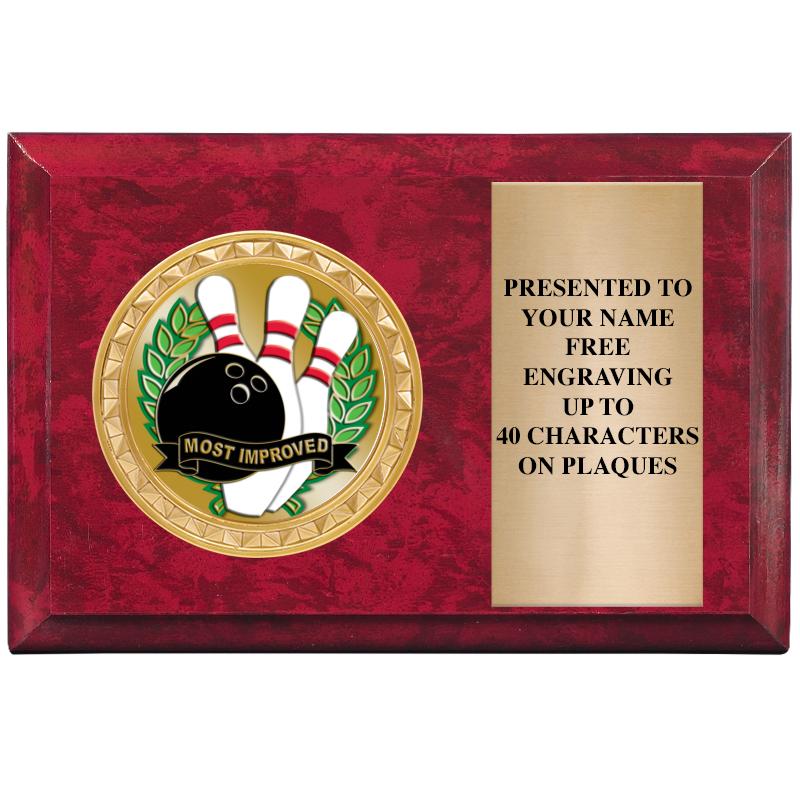 6" X 4" RED MBL INSERT PLQ