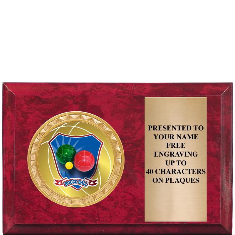 6" X 4" RED MBL INSERT PLQ