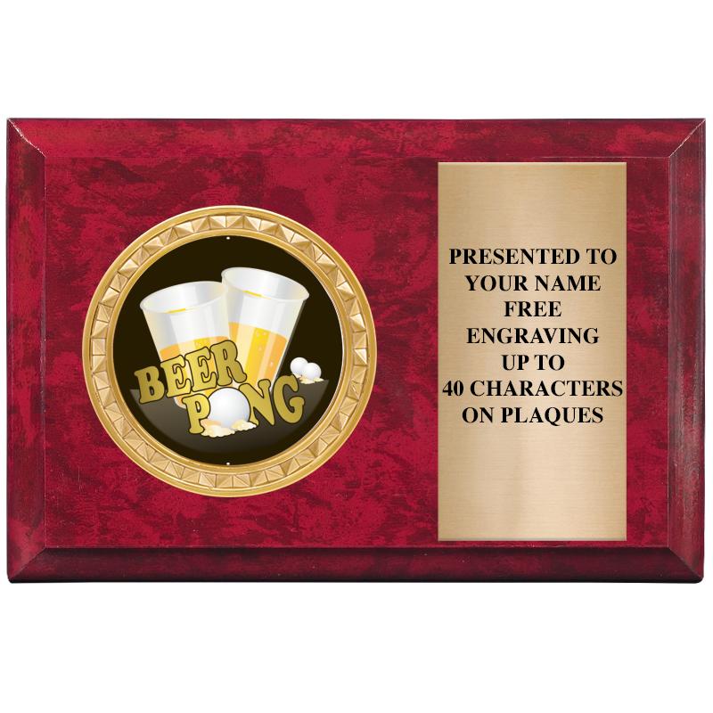 6" X 4" RED MBL INSERT PLQ