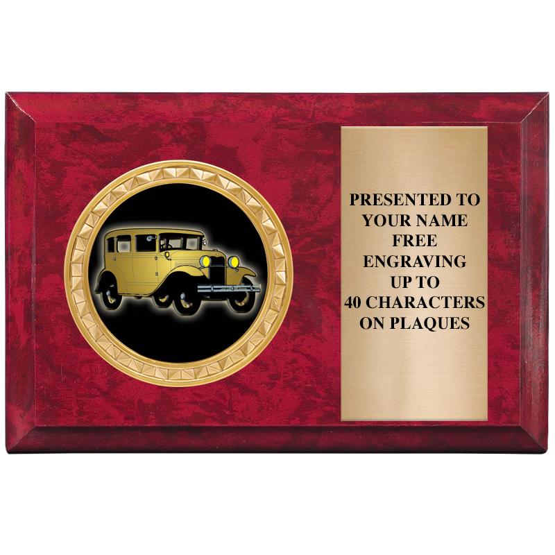 6" X 4" RED MBL INSERT PLQ