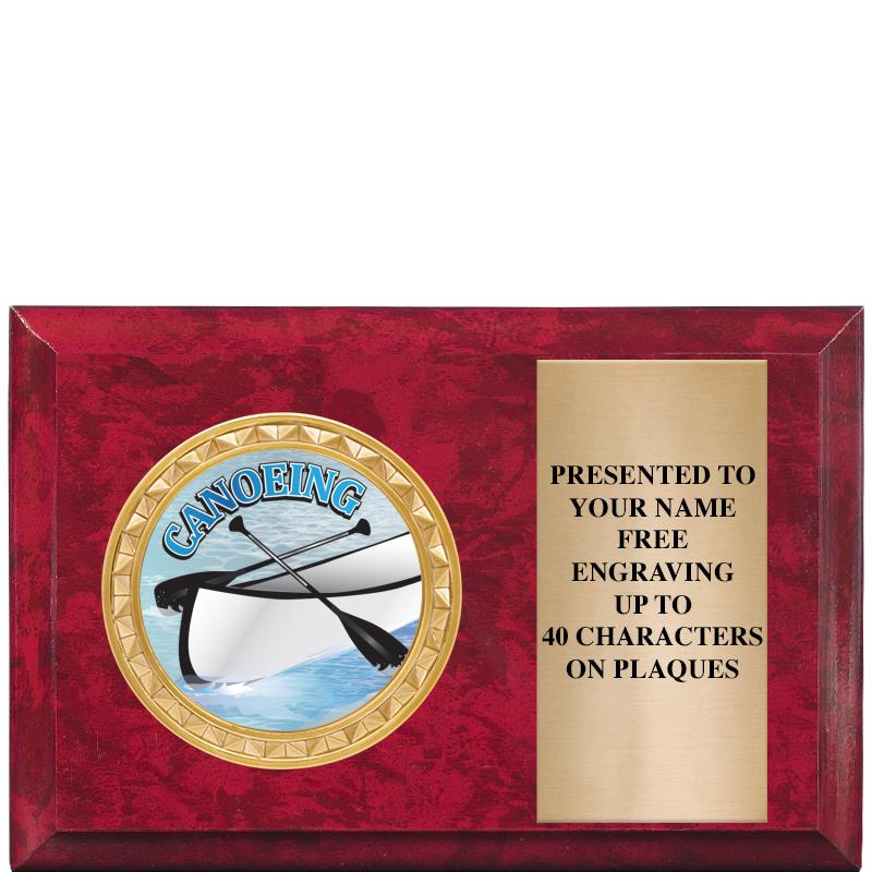 6" X 4" RED MBL INSERT PLQ