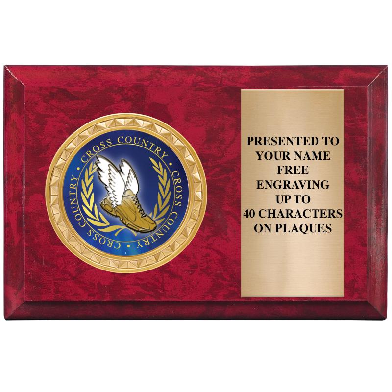 6" X 4" RED MBL INSERT PLQ