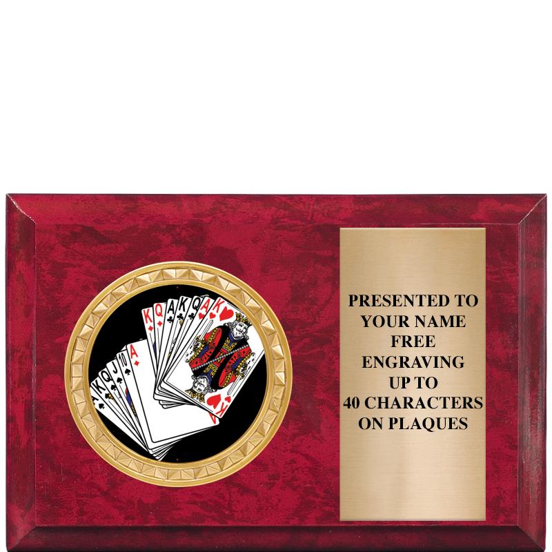 6" X 4" RED MBL INSERT PLQ