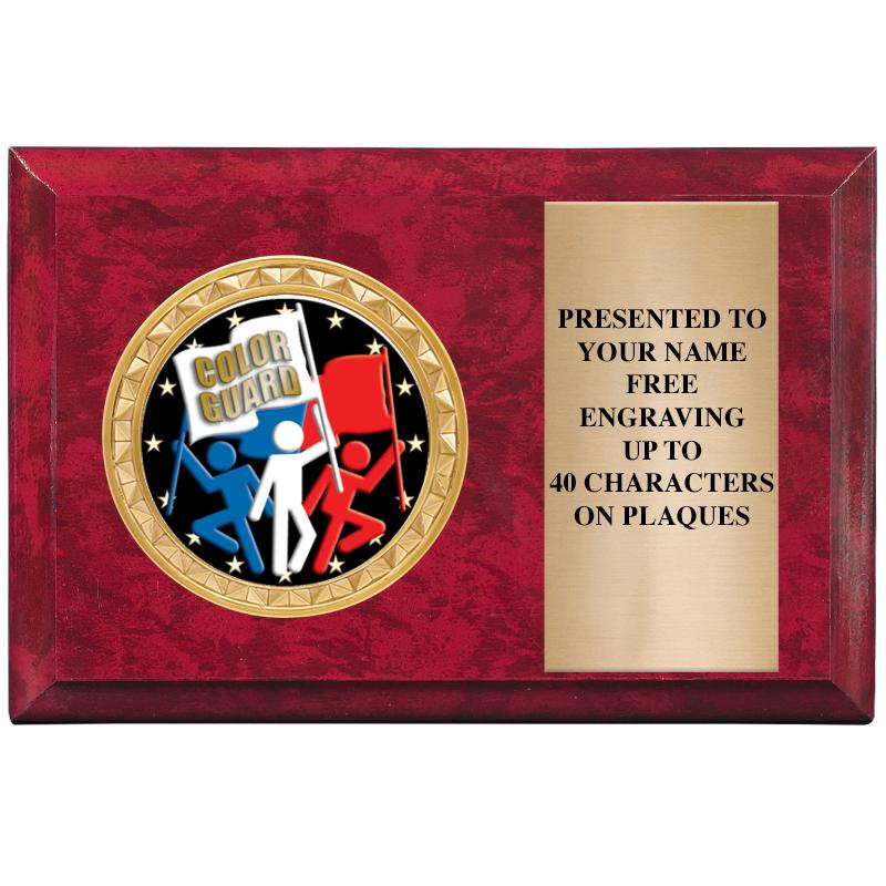 6" X 4" RED MBL INSERT PLQ