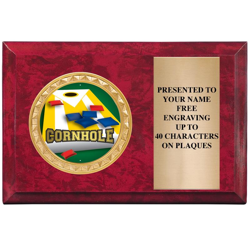 6" X 4" RED MBL INSERT PLQ