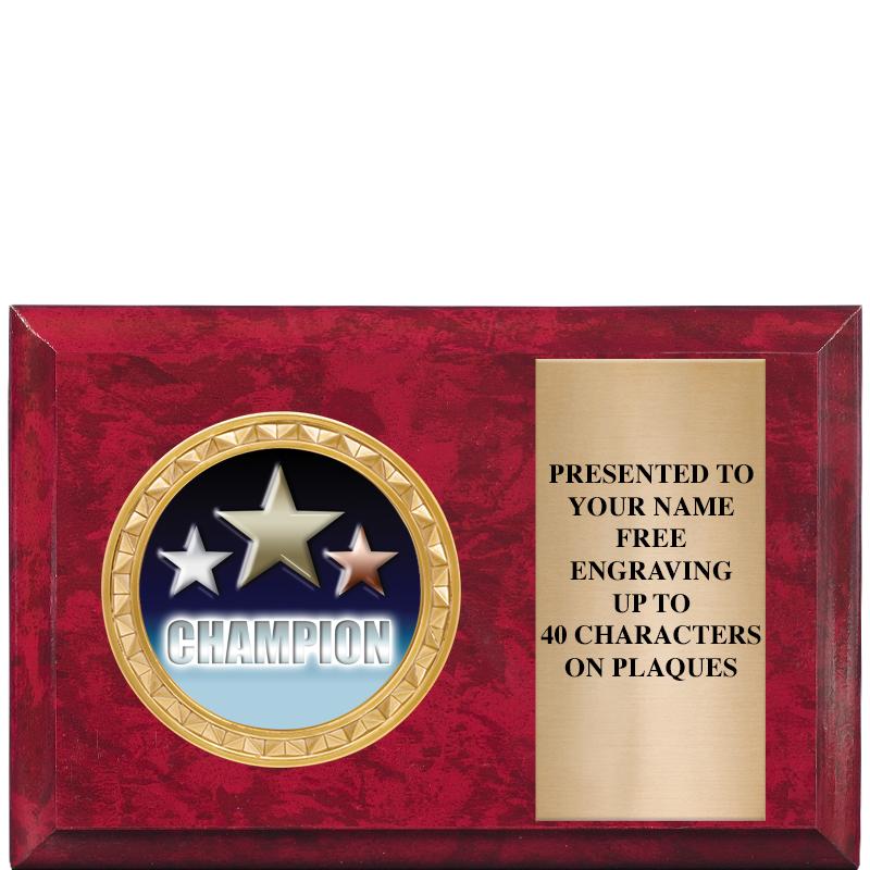 6" X 4" RED MBL INSERT PLQ