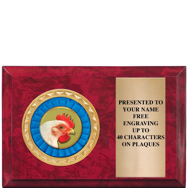 6" X 4" RED MBL INSERT PLQ