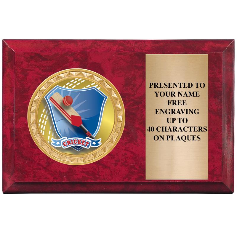 6" X 4" RED MBL INSERT PLQ