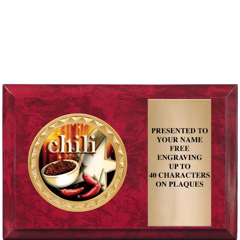 6" X 4" RED MBL INSERT PLQ