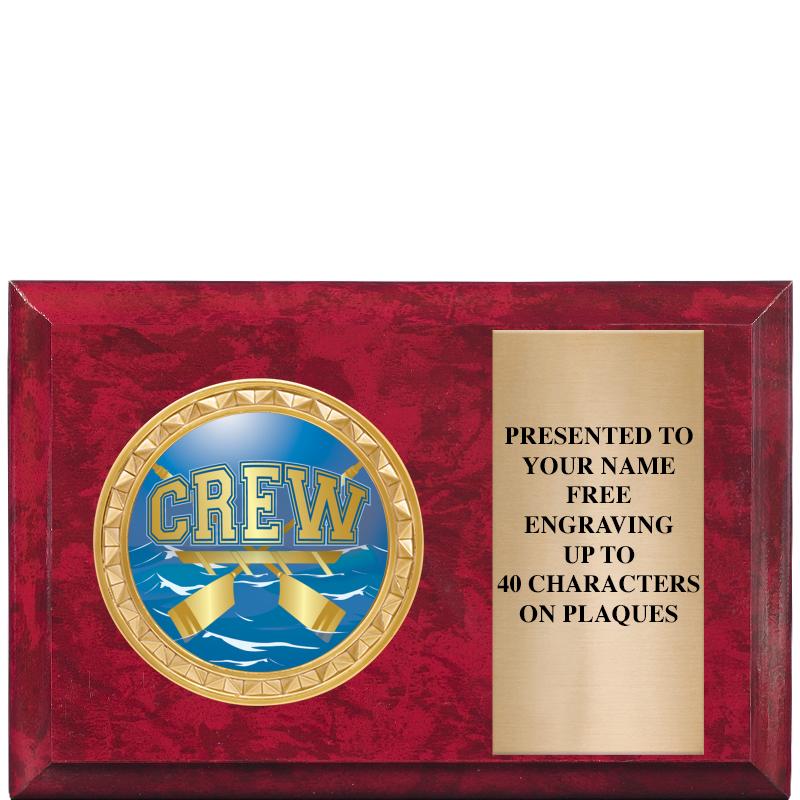 6" X 4" RED MBL INSERT PLQ