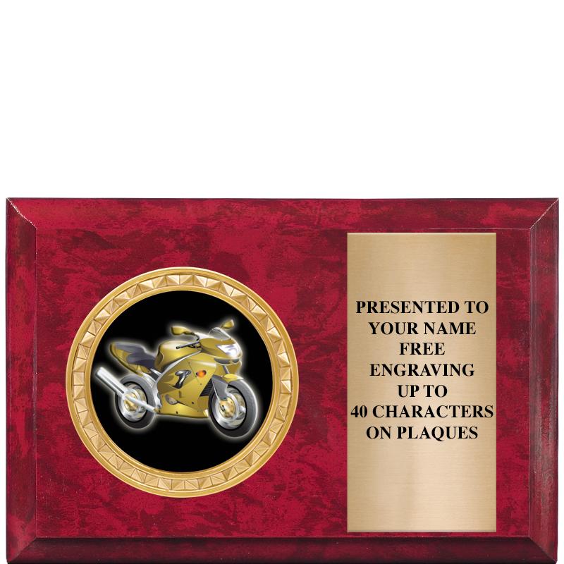 6" X 4" RED MBL INSERT PLQ