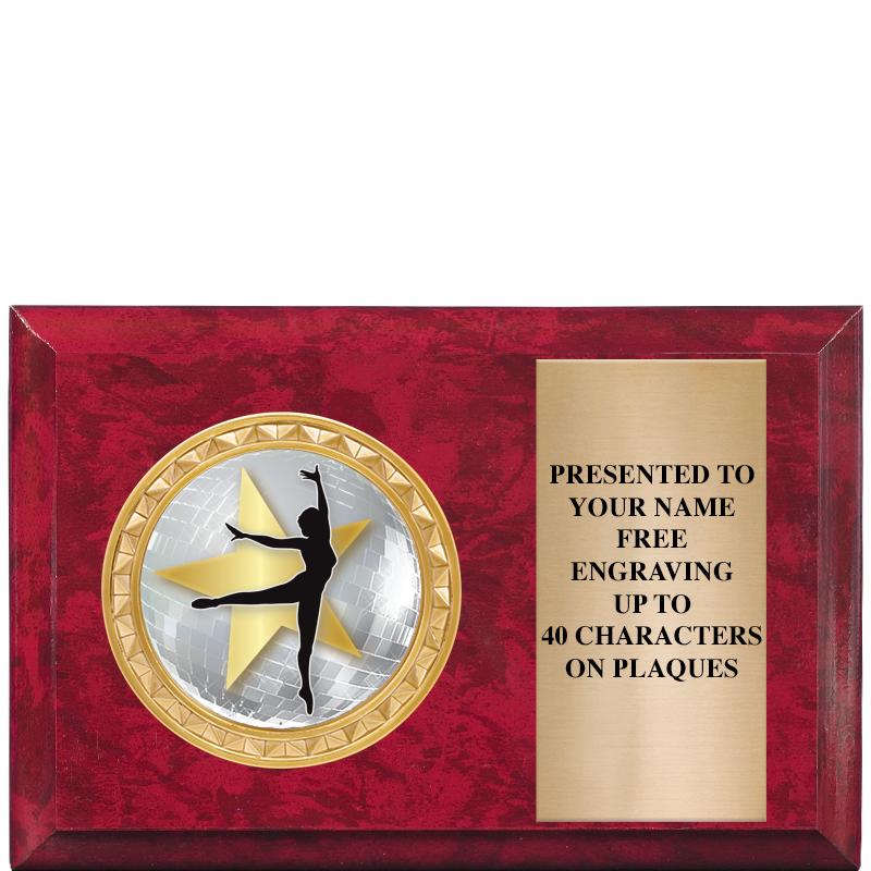 6" X 4" RED MBL INSERT PLQ