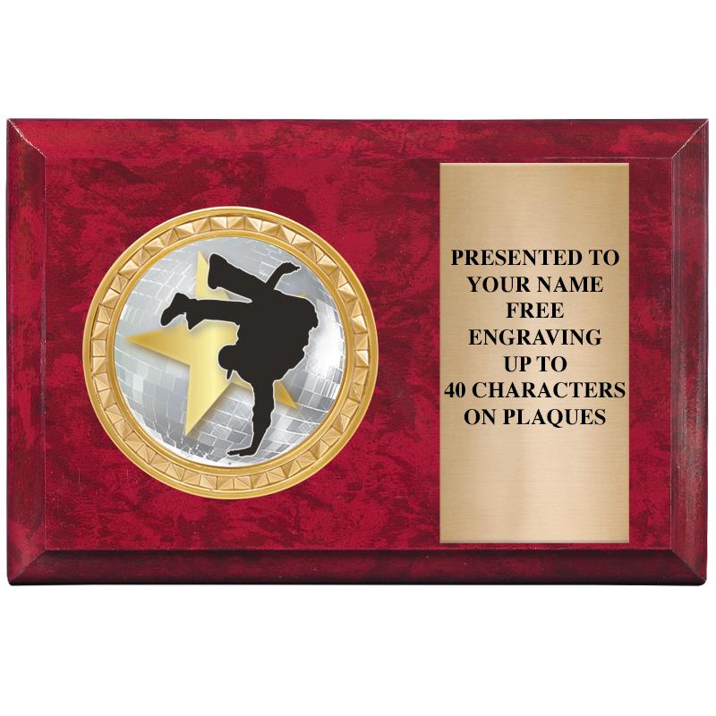 6" X 4" RED MBL INSERT PLQ