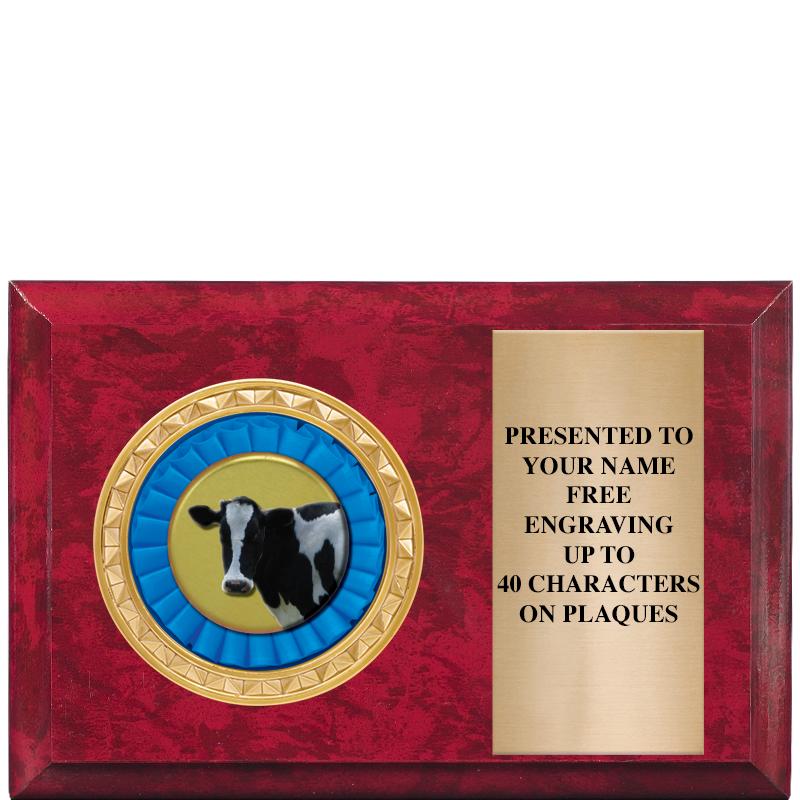 6" X 4" RED MBL INSERT PLQ