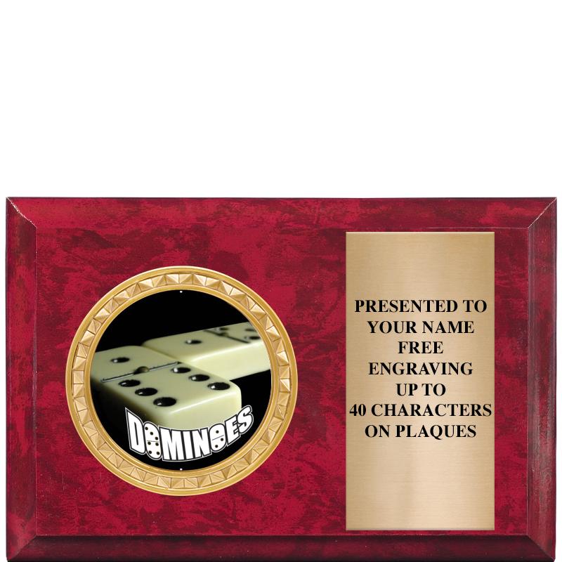 6" X 4" RED MBL INSERT PLQ