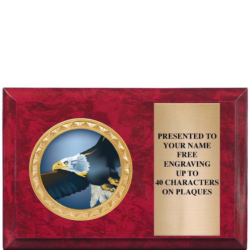 6" X 4" RED MBL INSERT PLQ