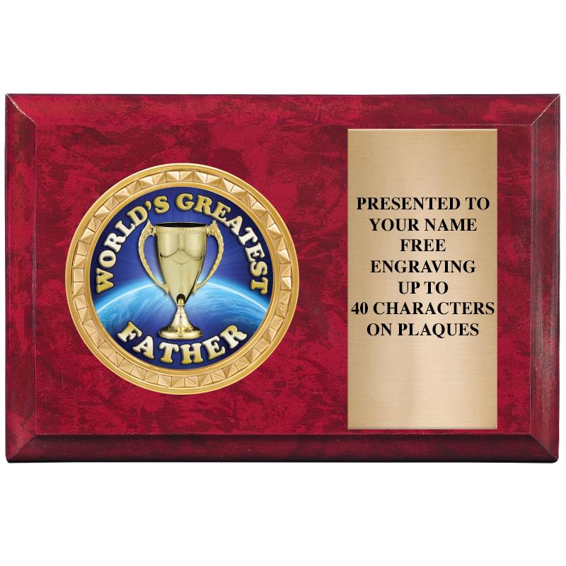 6" X 4" RED MBL INSERT PLQ