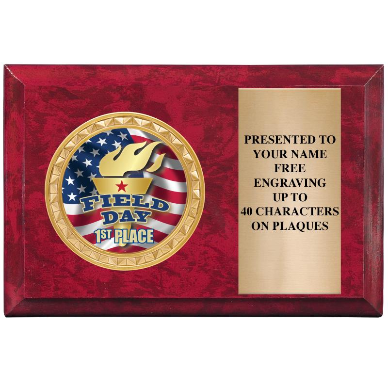 6" X 4" RED MBL INSERT PLQ