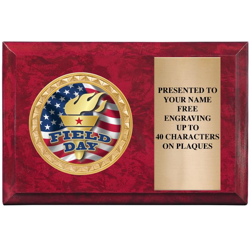 6" X 4" RED MBL INSERT PLQ