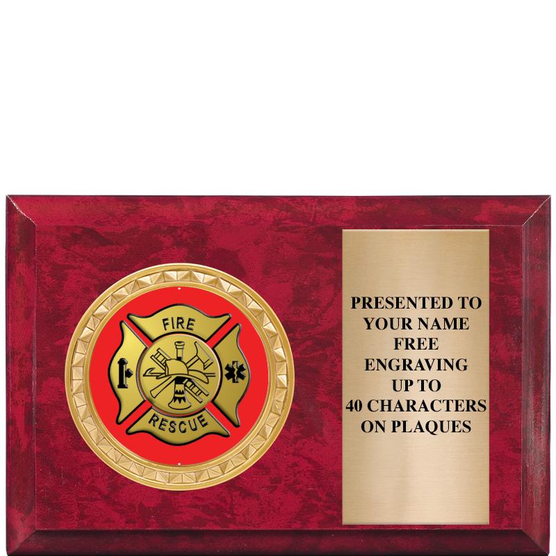 6" X 4" RED MBL INSERT PLQ