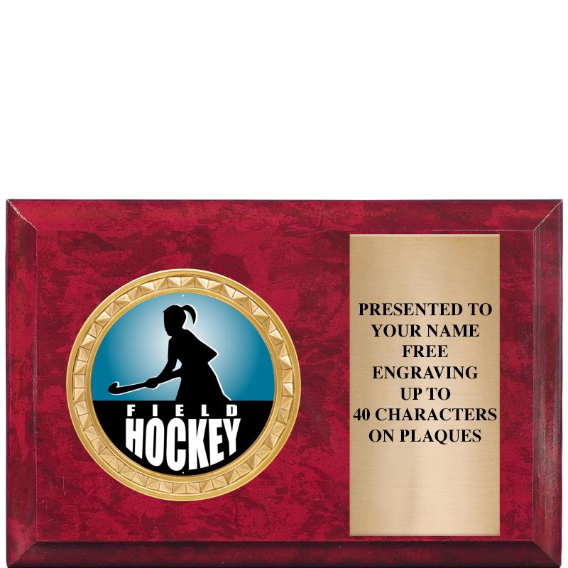 6" X 4" RED MBL INSERT PLQ