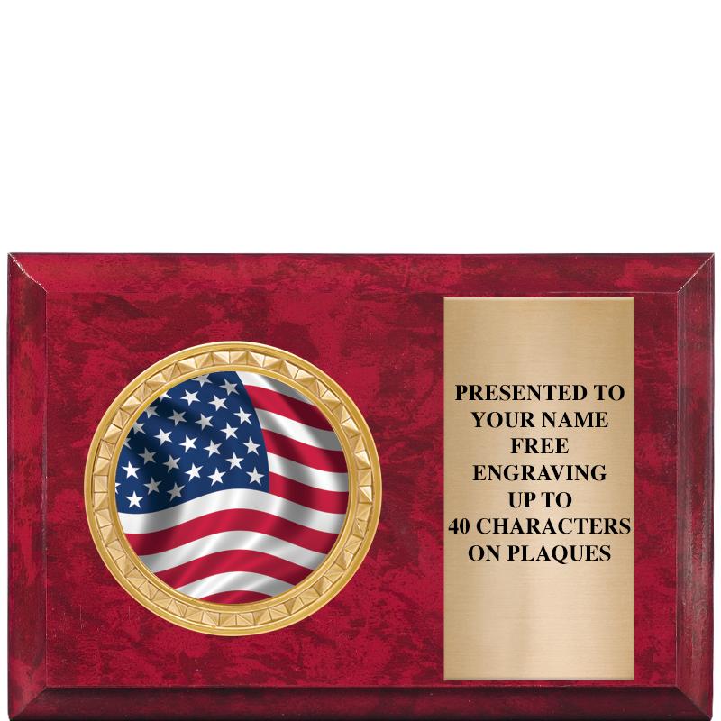 6" X 4" RED MBL INSERT PLQ