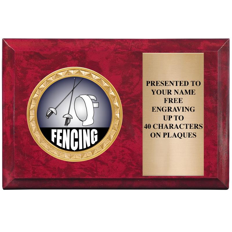 6" X 4" RED MBL INSERT PLQ