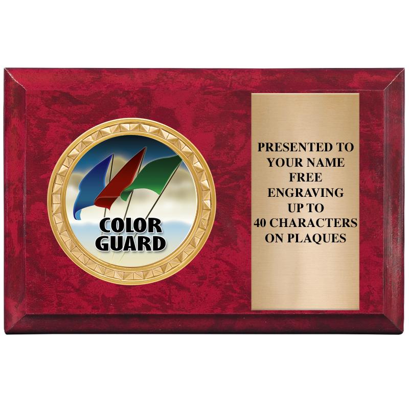 6" X 4" RED MBL INSERT PLQ