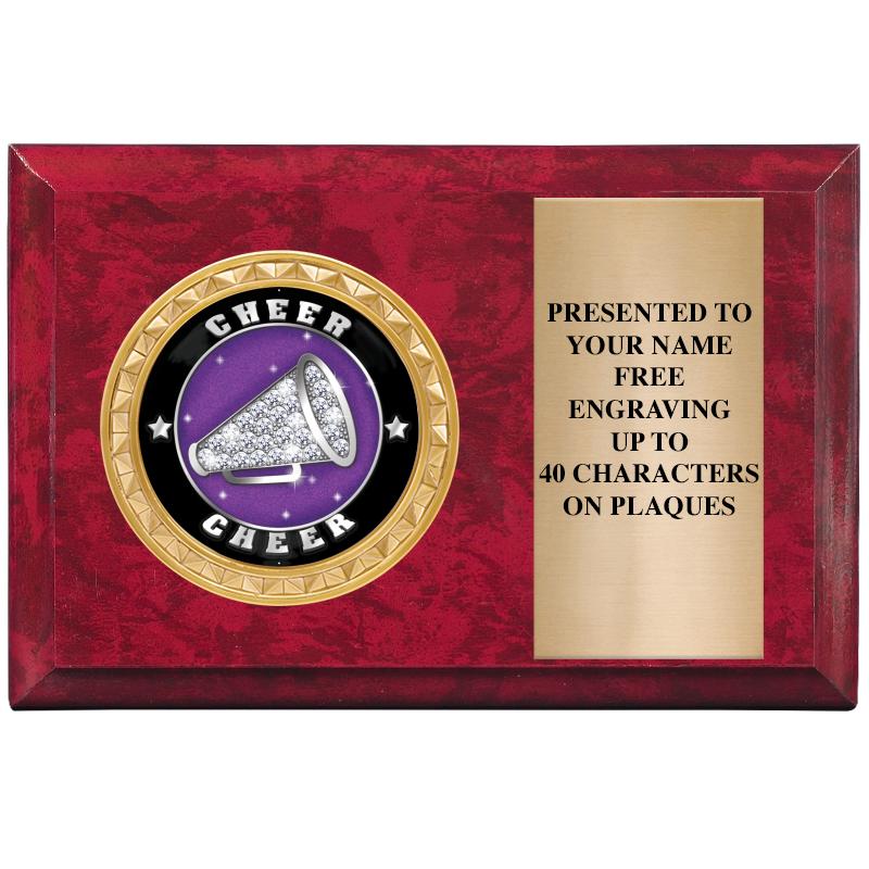 6" X 4" RED MBL INSERT PLQ