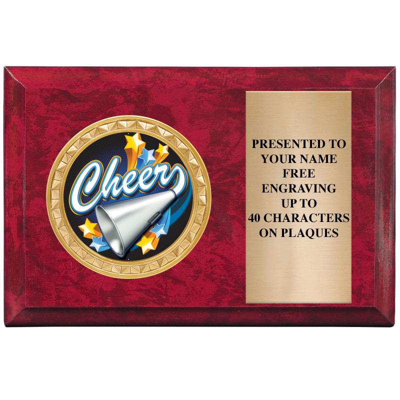 6" X 4" RED MBL INSERT PLQ