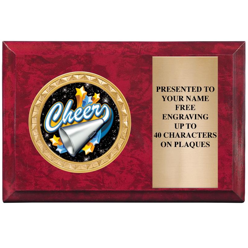 6" X 4" RED MBL INSERT PLQ