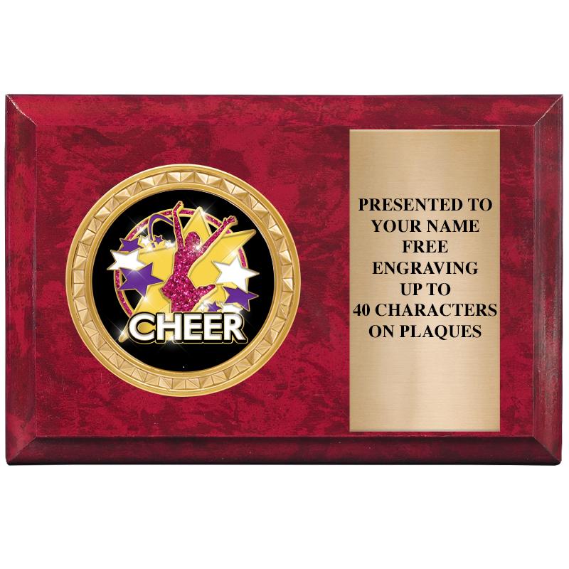 6" X 4" RED MBL INSERT PLQ