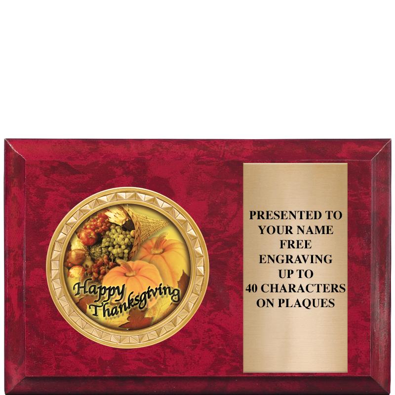 6" X 4" RED MBL INSERT PLQ