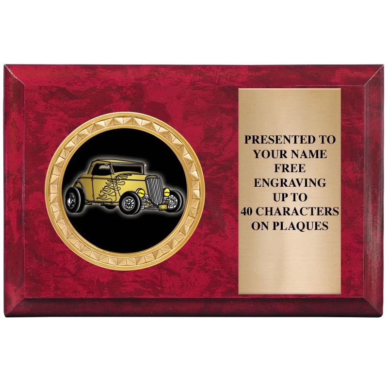 6" X 4" RED MBL INSERT PLQ