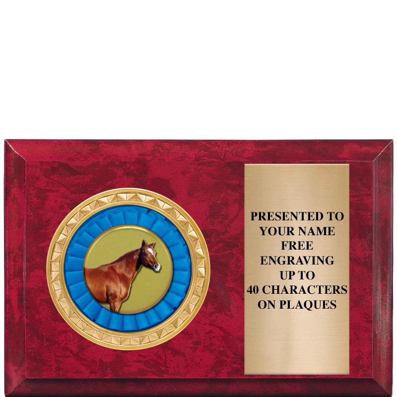 6" X 4" RED MBL INSERT PLQ