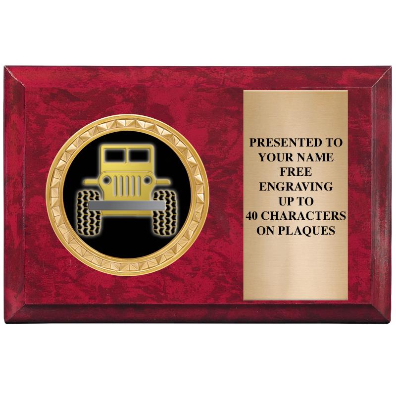 6" X 4" RED MBL INSERT PLQ