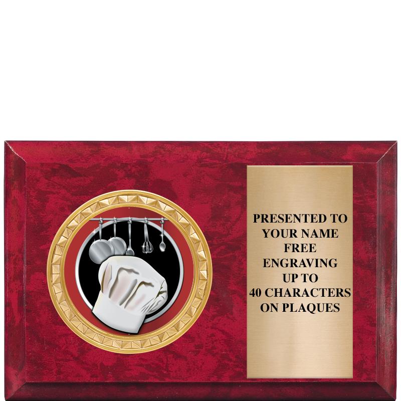 6" X 4" RED MBL INSERT PLQ