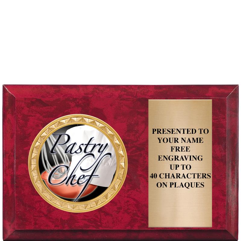 6" X 4" RED MBL INSERT PLQ