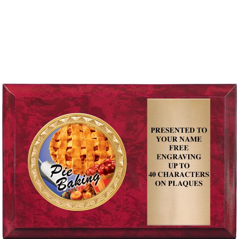 6" X 4" RED MBL INSERT PLQ