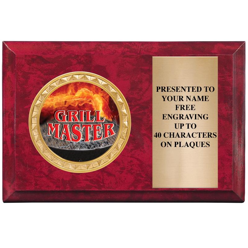 6" X 4" RED MBL INSERT PLQ