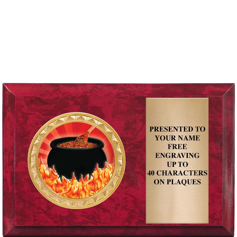 6" X 4" RED MBL INSERT PLQ