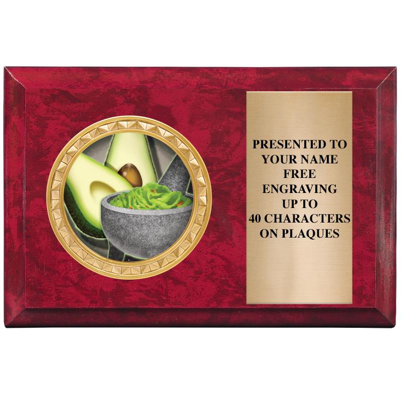 6" X 4" RED MBL INSERT PLQ