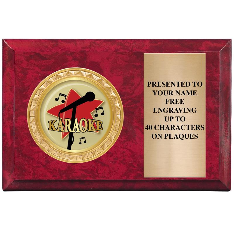 6" X 4" RED MBL INSERT PLQ